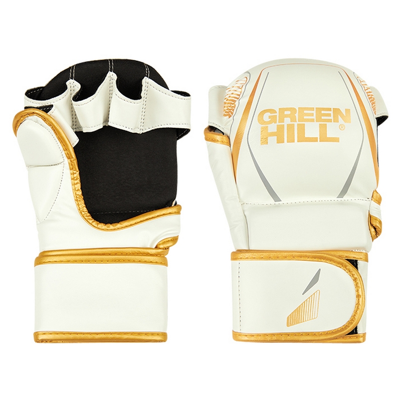 Гибридные перчатки для MMA Green Hill MMI-603GH бело-золотой