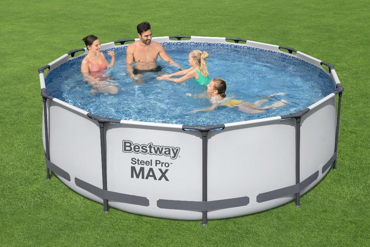 Каркасный бассейн круглый 366х100см+фильтр-насос Bestway Steel Pro Мах 56418
