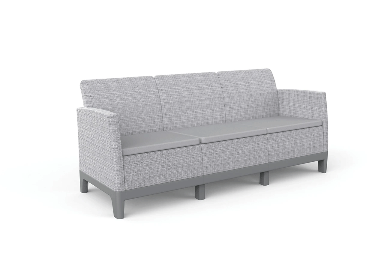 Комплект мебели Сканди Форма (Scandi Forma set with 3 seater sofa and storage box jute table Ash grey & Storm Grey) св.серый