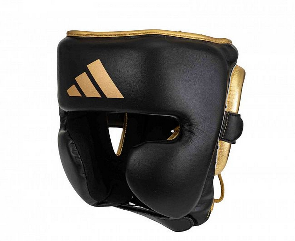 Шлем боксерский AdiStar Pro Head Gear adiPHG01M черно-золотой