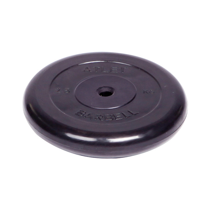 Диск обрезиненный d26мм MB Barbell MB-AtletB26-2,5 2,5кг черный