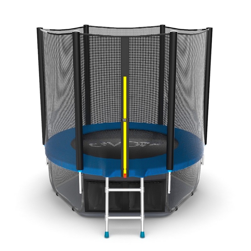 Батут с внешней сеткой и лестницей EVO Jump External 6ft+ нижняя сеть, синий