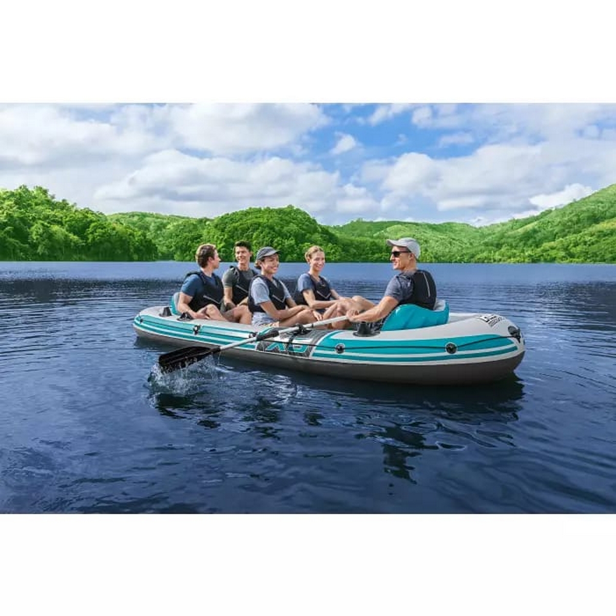 Надувная лодка 364х166см вёсла 62064, насос 62086, до 600кг Bestway Adventure Elite X5 Raft Set 65159