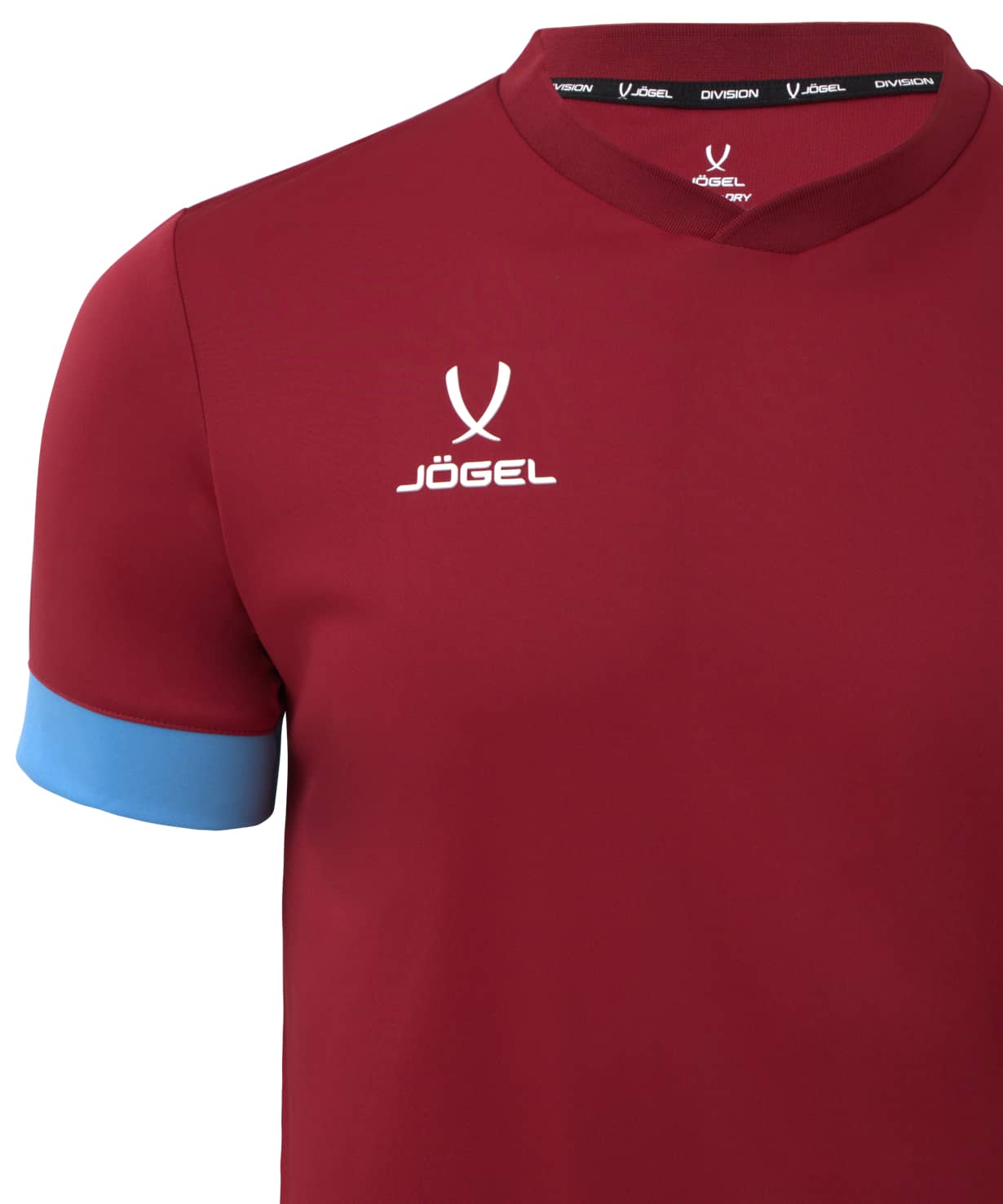 Футболка игровая Jogel DIVISION PerFormDRY Union Jersey, гранатовый/голубой/белый