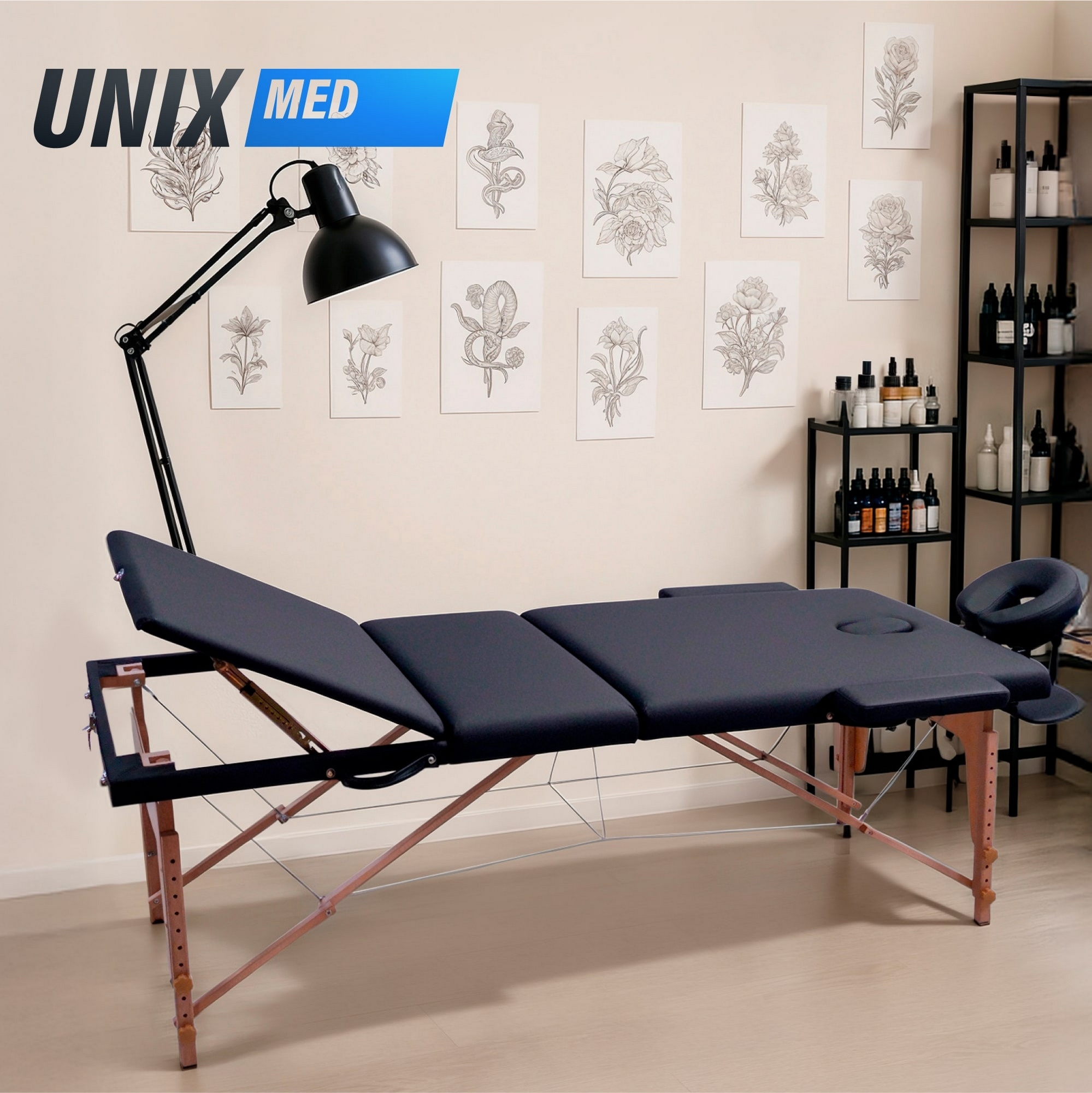 Массажный стол 3 Section Unix Standard MTSTANDARDBK Black