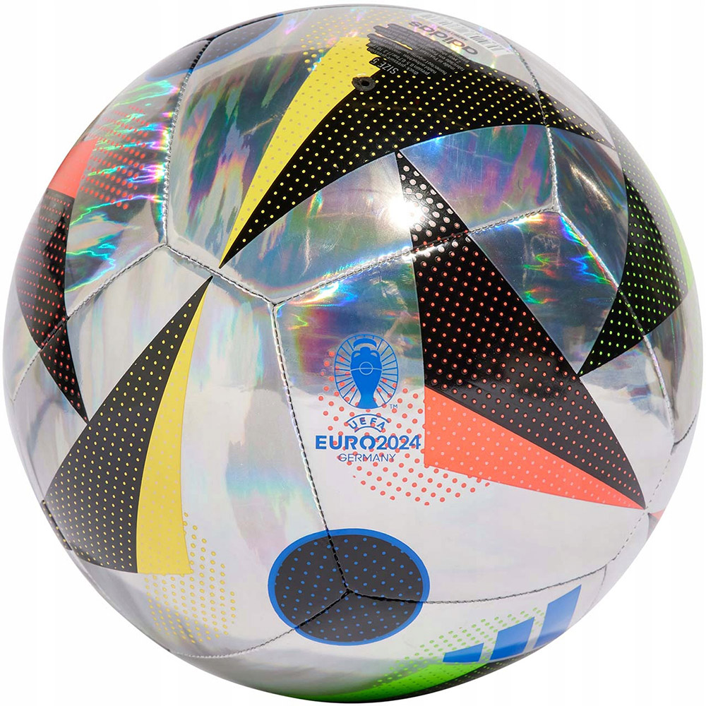 Мяч футбольный Adidas Euro24 Training FOIL IN9368, р.5, 12п, ТПУ, маш.сш, серебристый