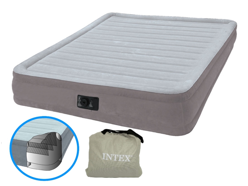 Надувная кровать Intex Comfort-Plush 137х191х33см, встроенный насос 220V 67768