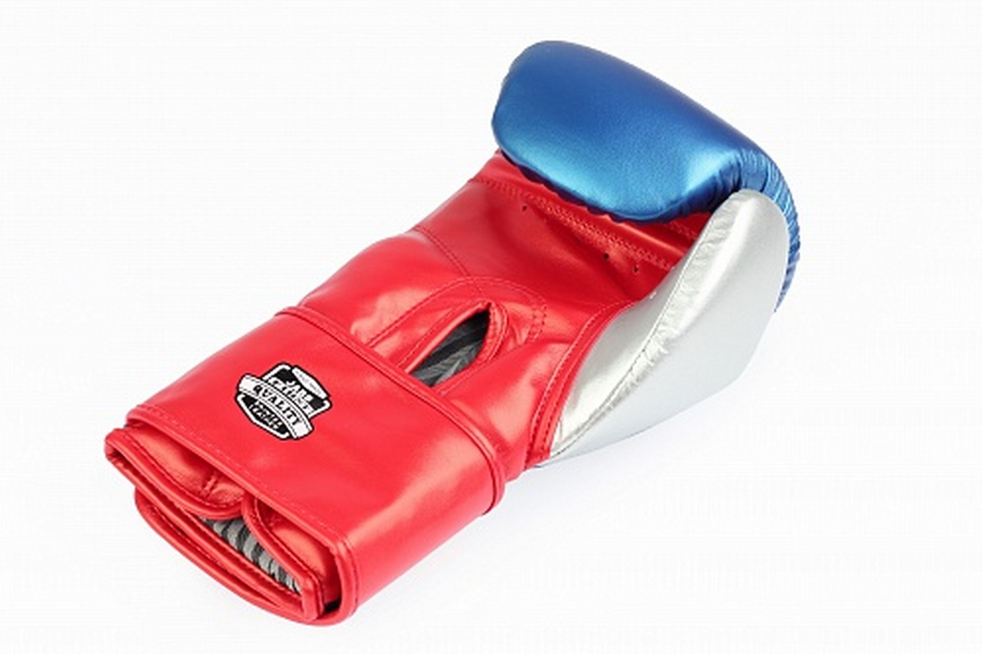 Перчатки боксерские (иск.кожа) 8ун Jabb JE-4081/US Ring синий\красный\серебро