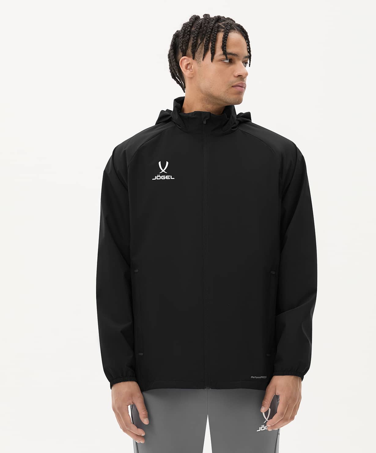 Куртка ветрозащитная Jogel PREMIER PerFormPROOF FZ Rain Jacket, черный