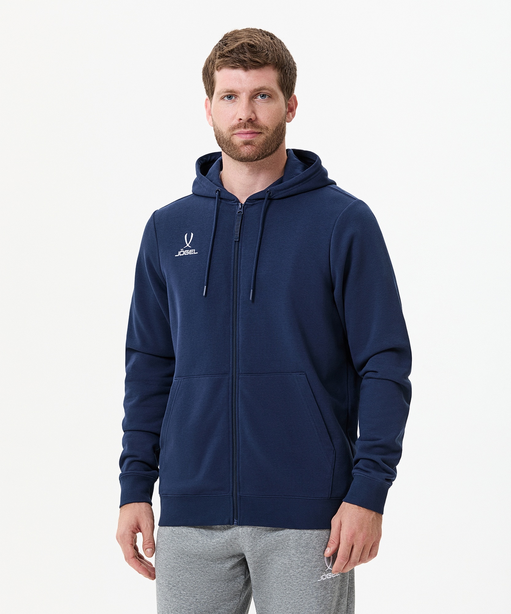Худи на молнии Jogel ESSENTIAL Cotton Zip Hoodie, темно-синий