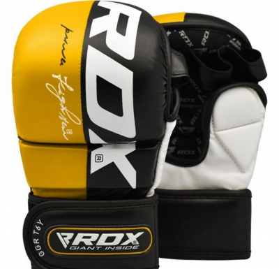Перчатки тренировочные RDX Grappling T6 Plus GGR-T6Y+ желтый