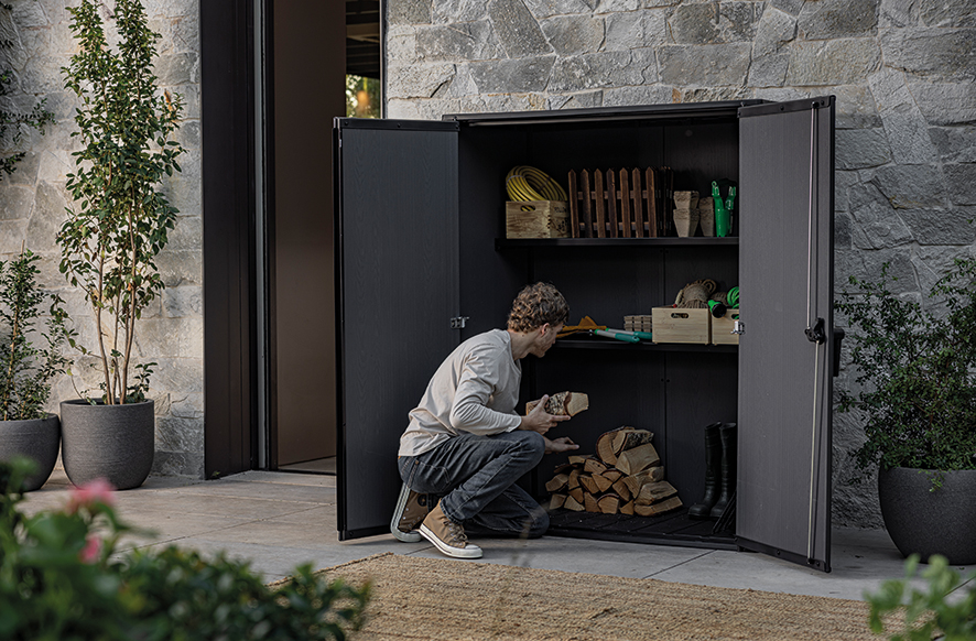 Шкаф Вертикальный (Vertical Shed) 1400 L светло-коричневый Ashwood