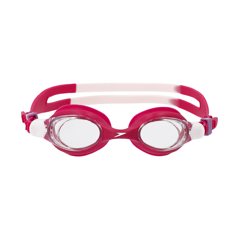 Очки для плавания детские 6-14 лет Speedo SKOOGLES Jr 8-7500645003-C17CF прозрачные линзы, красная оправа