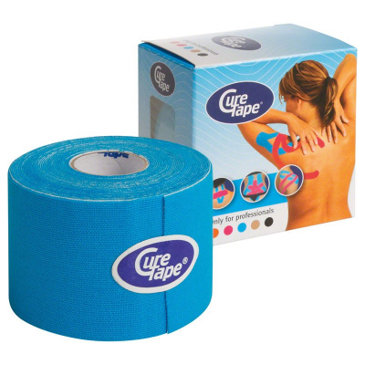 Тейп кинезиологический 500x5 см CureTape 160134 голубой