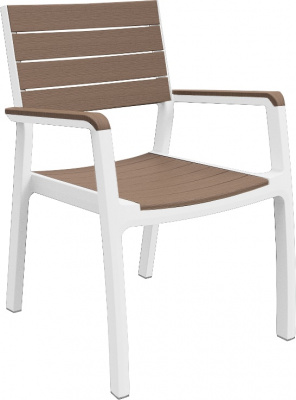 Стул с подлокотниками Гармония, белый-капучино Harmony armchair