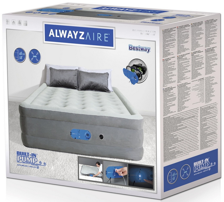 Надувная кровать Bestway Alwayzaire 203х152х46 см с автоподкачкой 67624