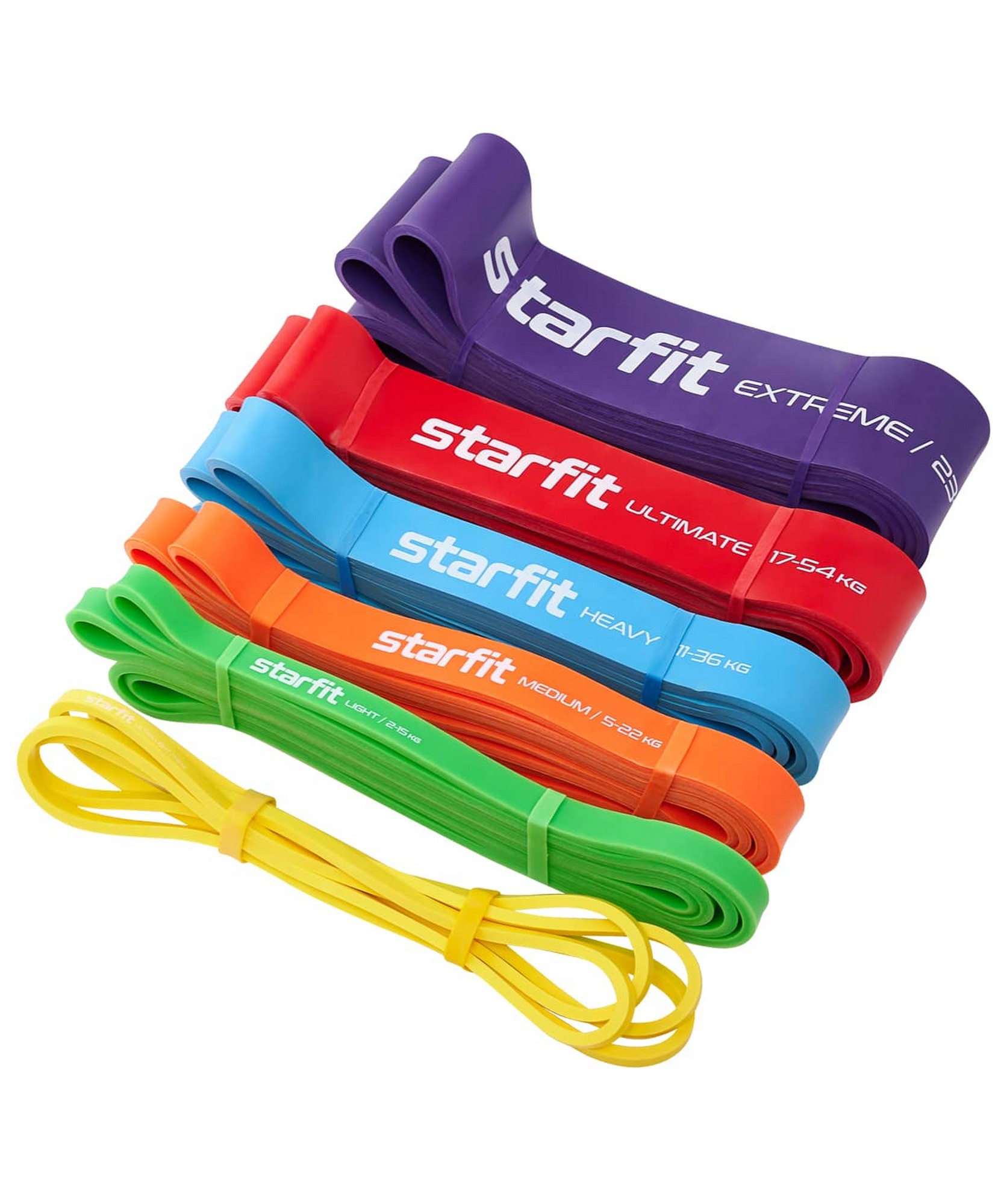 Эспандер ленточный для кросс-тренинга Star Fit 23-68 кг, 208х6,4 см ES-803 фиолетовый