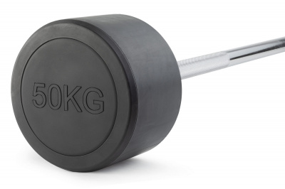 Штанга неразборная обрезиненная 50 кг. Прямой гриф VictoryFit VF-DX4500