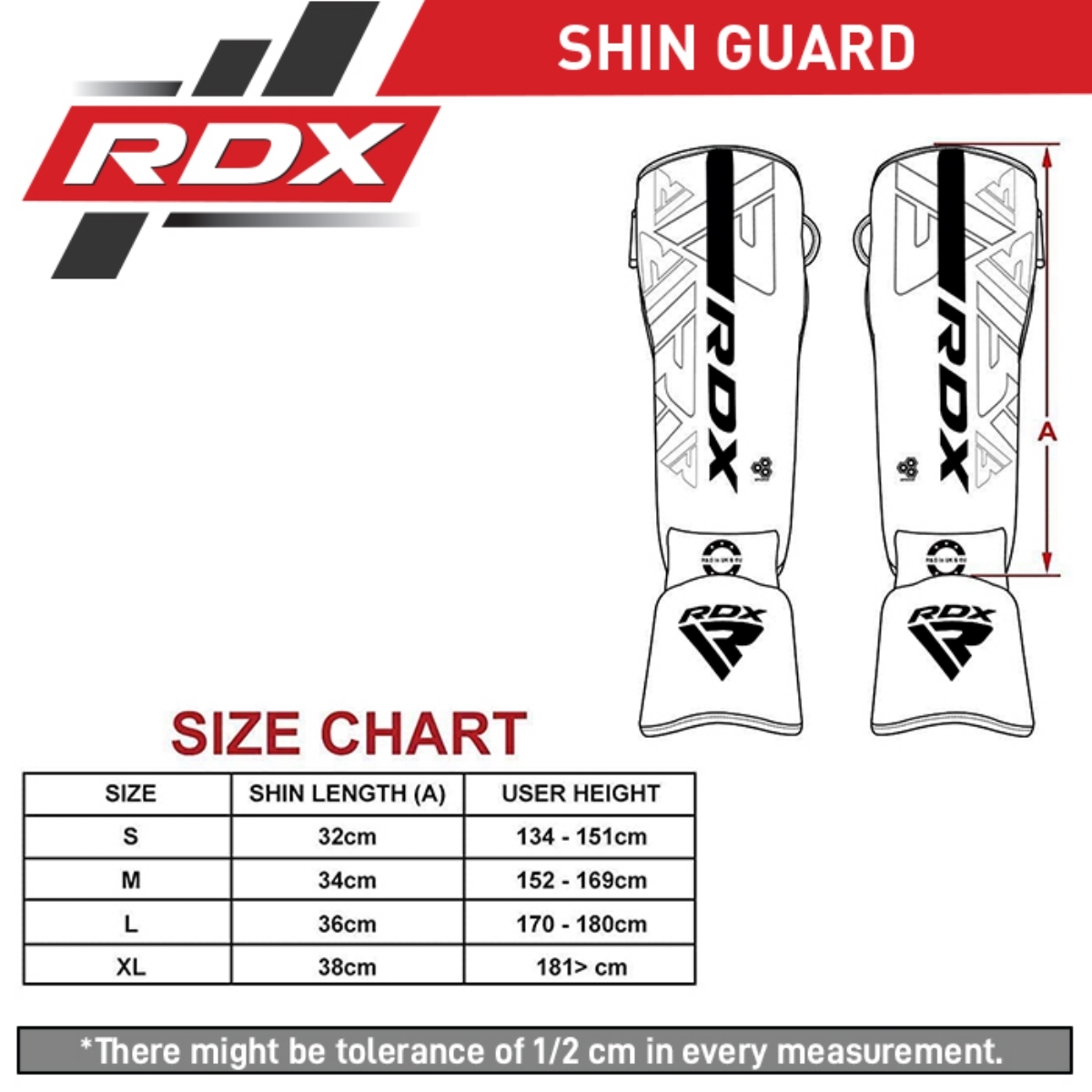 Защита голени и стопы RDX F6 SGR-F6MB черный матовый