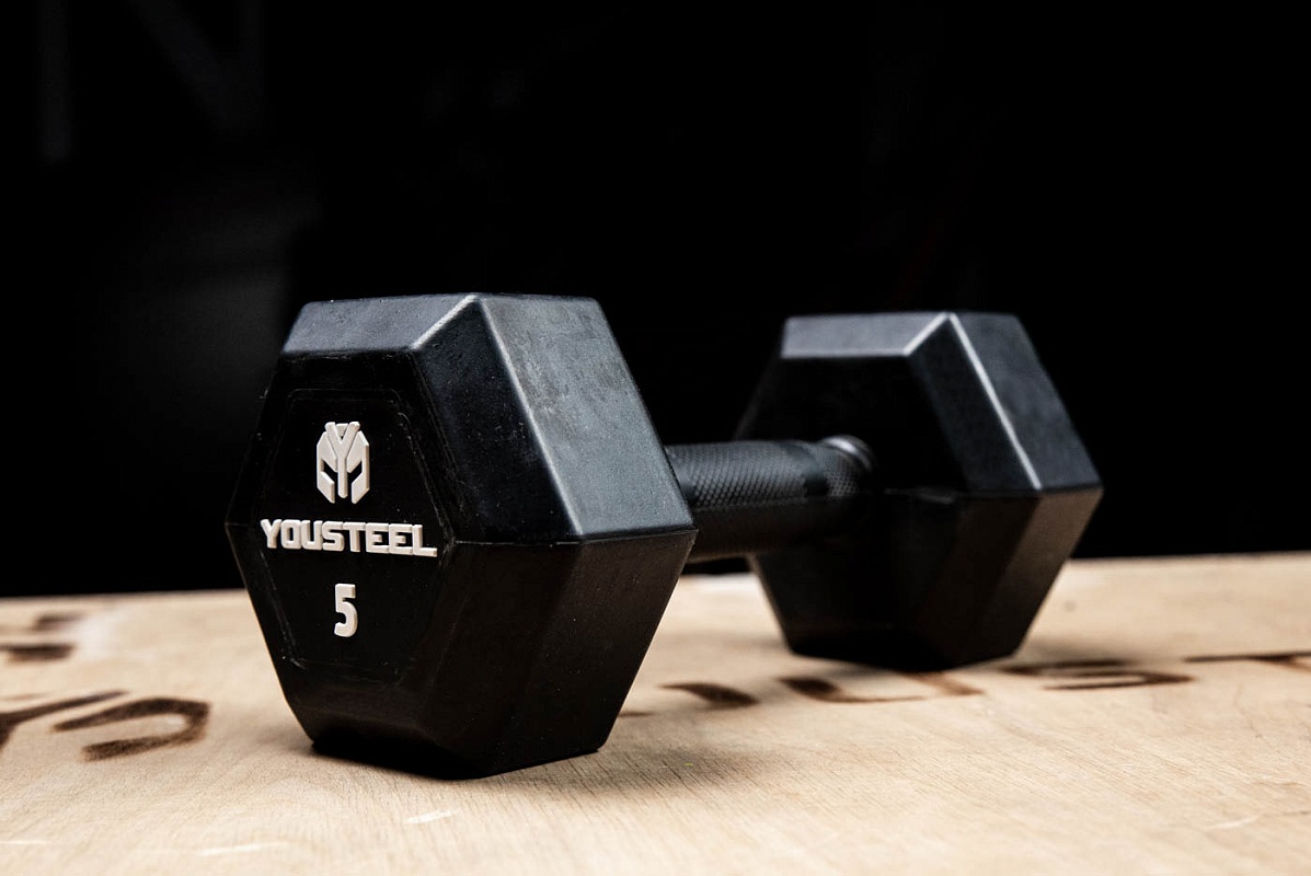 Гантель обрезиненная YouSteel HEX DB 30 кг