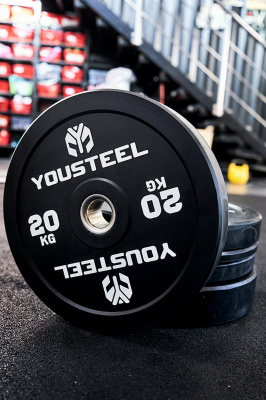 Диск EVO BUMPER PLATE 20кг YouSteel черный