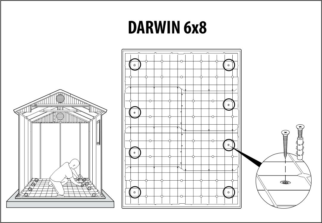 Сарай "Дарвин 6х8", 183 х 244 см, коричневый Darwin 6x8