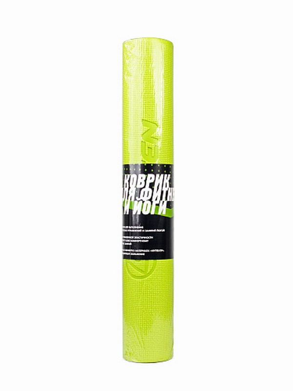 Коврик для фитнеса и йоги 173х61х0,4см Larsen PVC, лайм