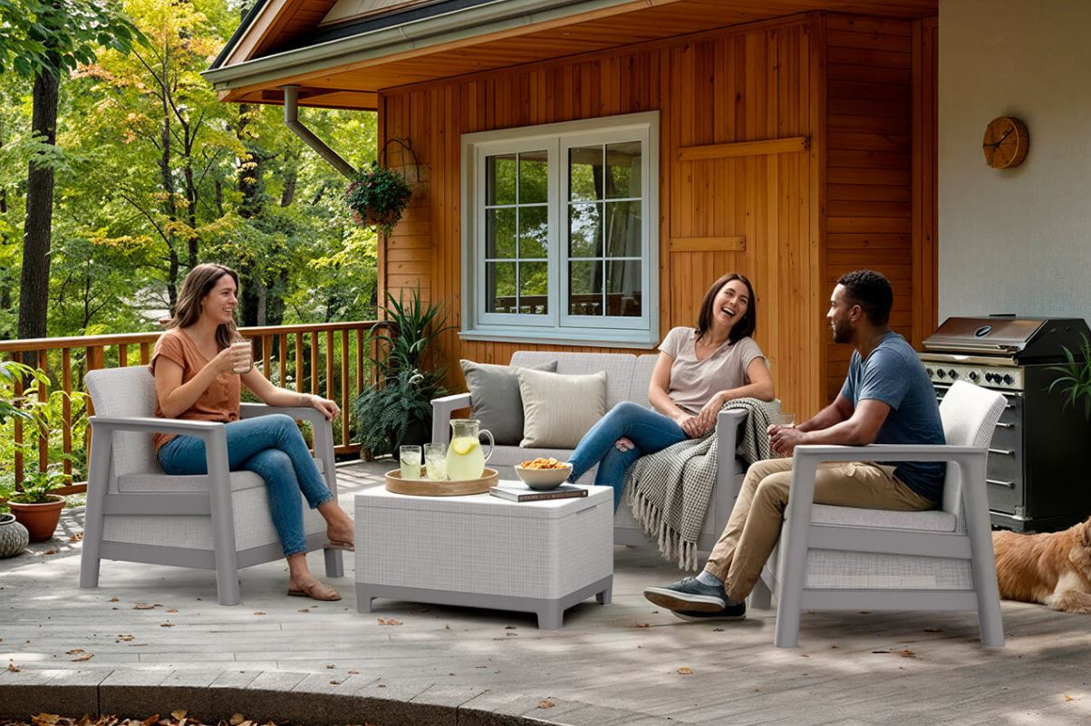 Комплект мебели Сканди (Scandi Linea 2 Seater Set) пепельно-серый