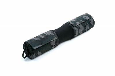Накладка на штангу анатомическая с чехлами 10х43 см Sportex E45490 серый камуфляж