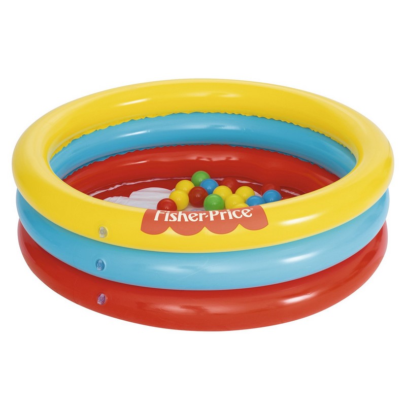 Бассейн надувной Bestway Fisher Price 91x91х25 см 93501 (25 шариков)