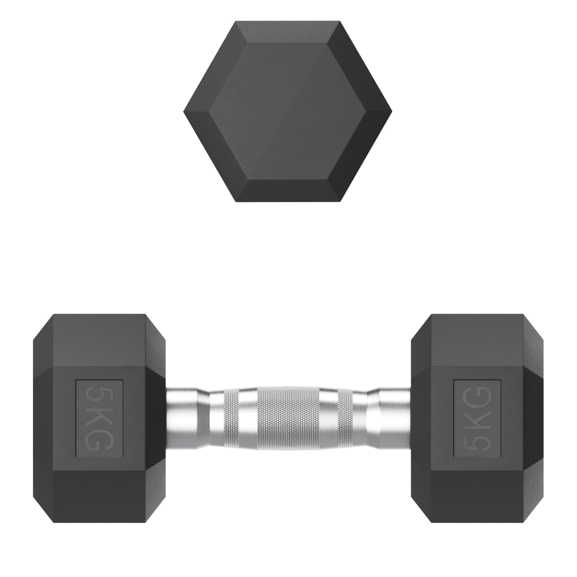 Гантель гексагональная обрезиненная 5 кг UnixFit DBHEX5x2 2 шт