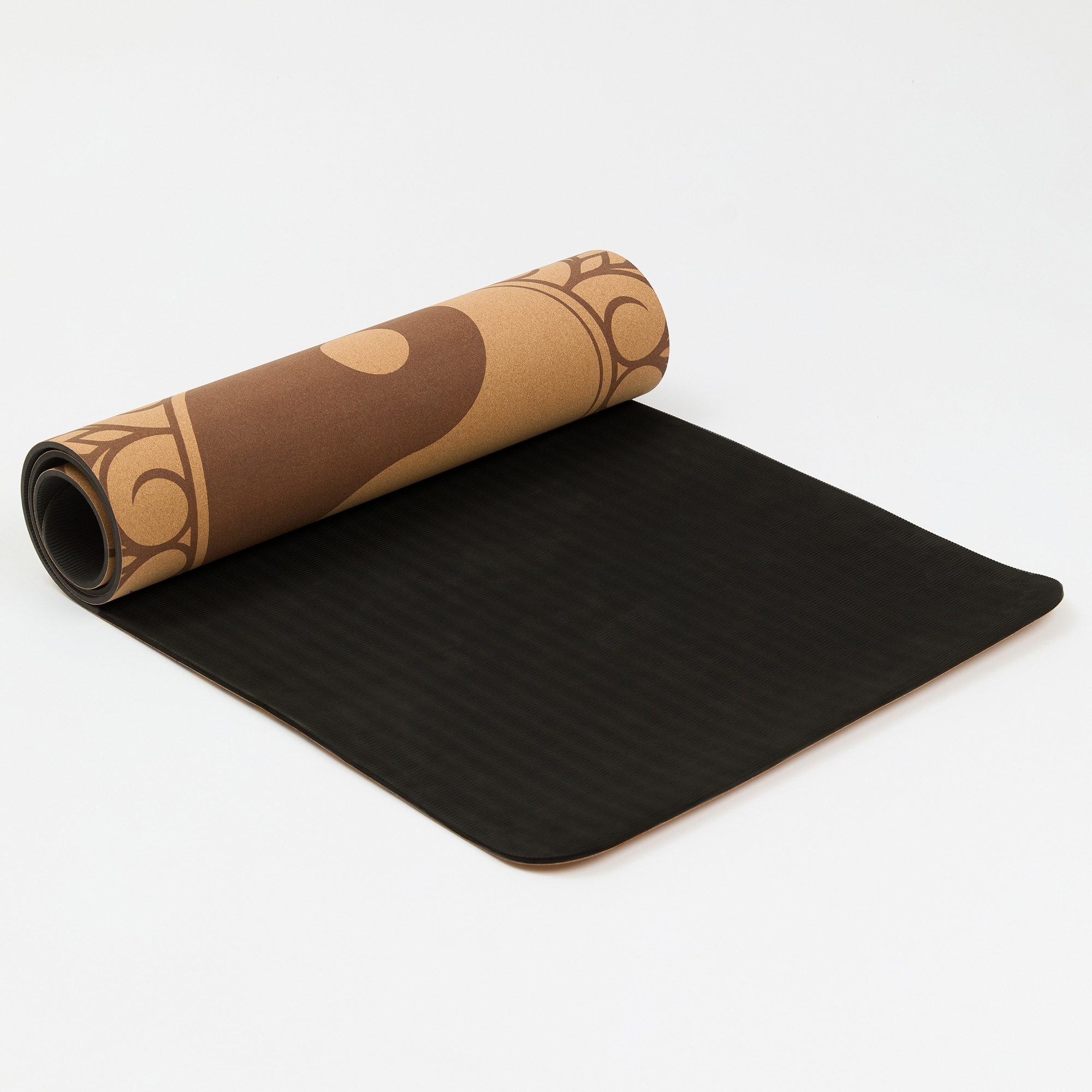 Коврик для йоги из пробки 183х61х0,6 см, TPE Inex Cork Yoga Mat CKMATPE-YY Инь-Янь