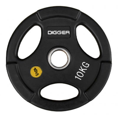 Диск олимпийский обрезиненный 3-х хватовый 10кг Hasttings Digger HD51C1C-10