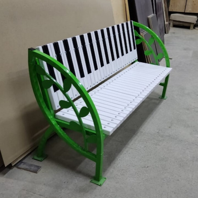 Скамья уличная Клавиши с веточкой 200x90x63см, каркас металл 
