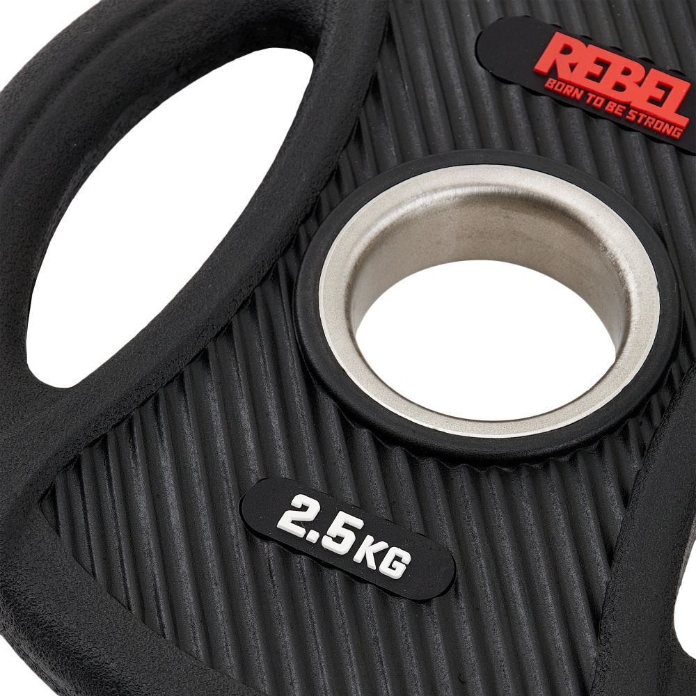 Диски олимпийские обрезиненные с двумя хватами 2,5 кг (пара) REBEL R-PVP-2.5-PAIR