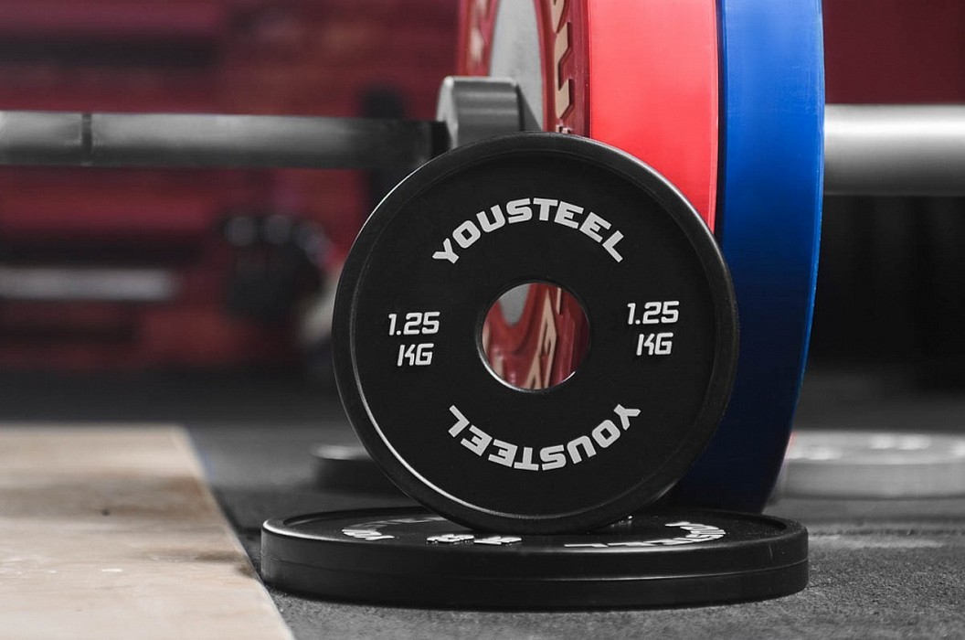 Диск 1,25кг YouSteel каучуковый, тренировочный, черный