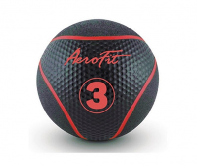 Набивной мяч 3 кг Aerofit AFMB3 черный\ красные полоски