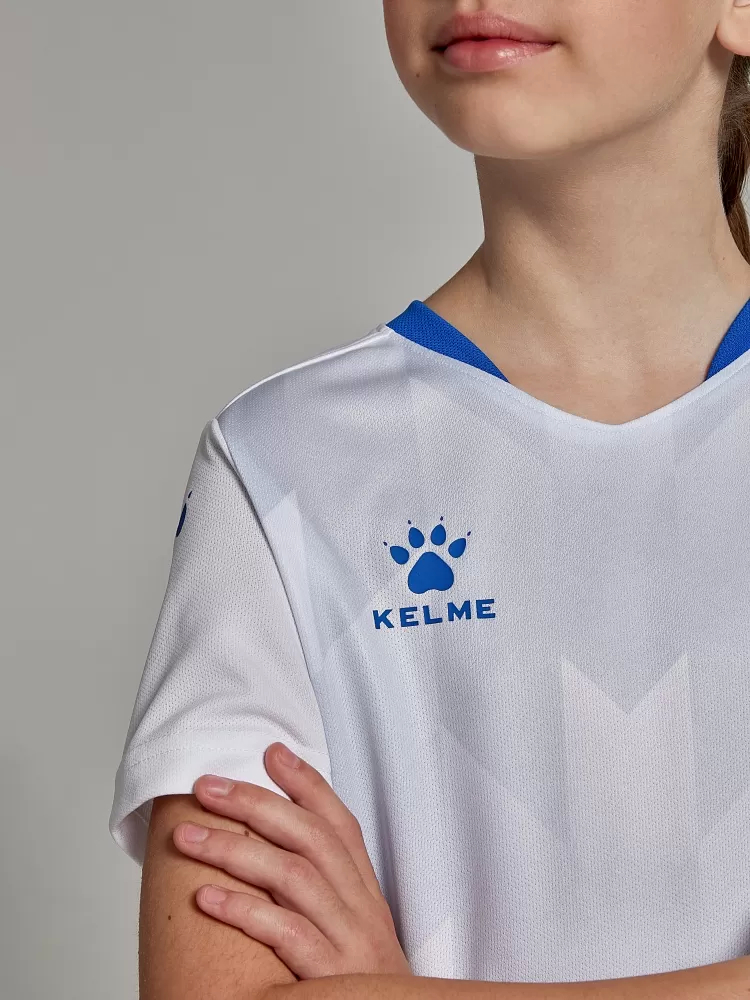 Детская футбольная форма Kelme Short-Sleeved Football Suit 8251ZB3003-100 White\Blue