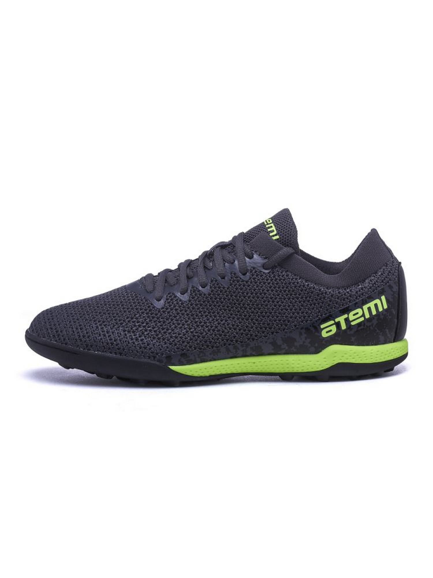 Бутсы футбольные Atemi TURF KIDS SBA-003 серый\ярко-салатовый