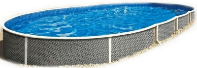 Морозоустойчивый бассейн овальный 550х370х120см Azuro Rattan комплект Standart (фильтр Poolmagic) 54132