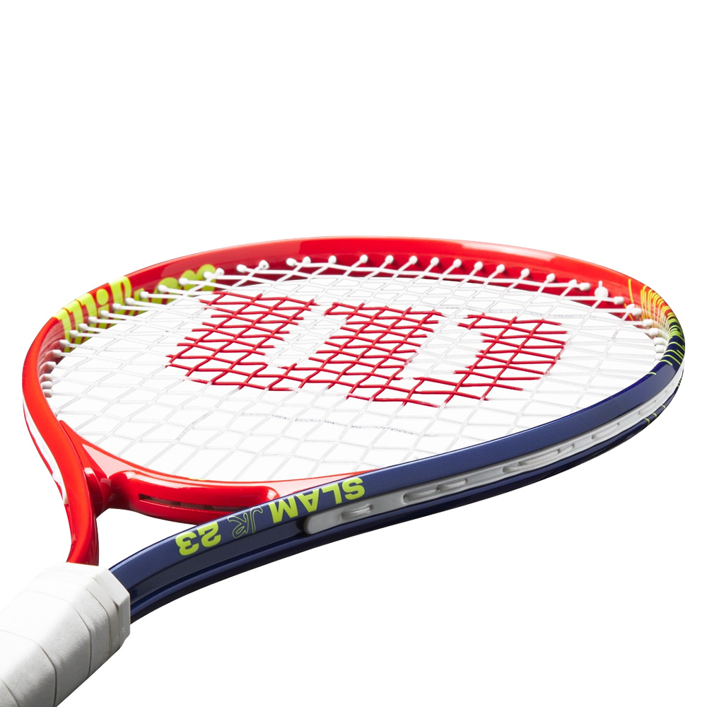 Ракетка для большого тенниса детская 7-8лет, алюминий, со струнами Wilson Slam Jr 23 WR171910U красно-т.синий