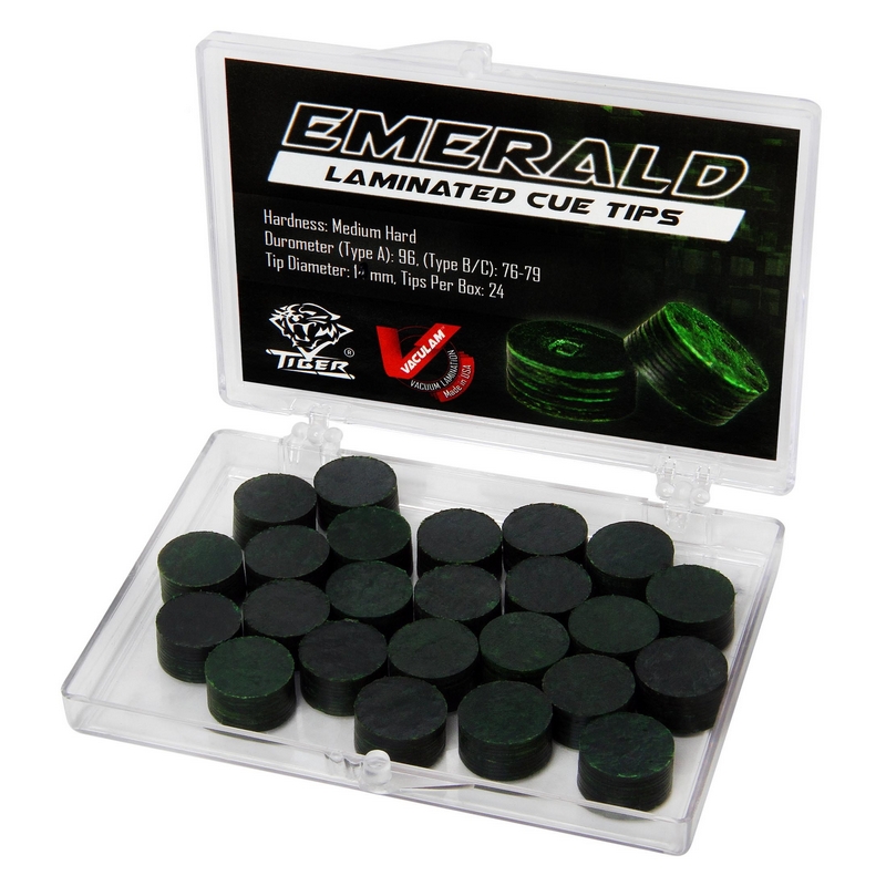 Наклейка для кия Tiger Emerald ø14мм Мedium/Нard, 1шт.