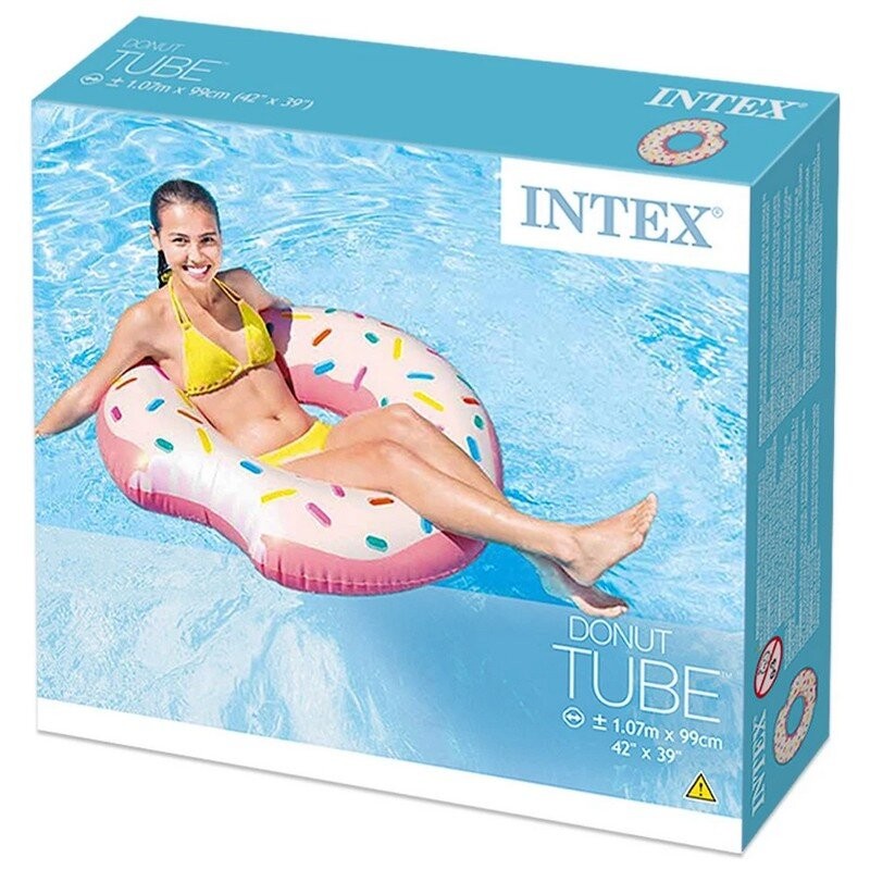 Надувной круг 94х23см Intex Радужный пончик 56265