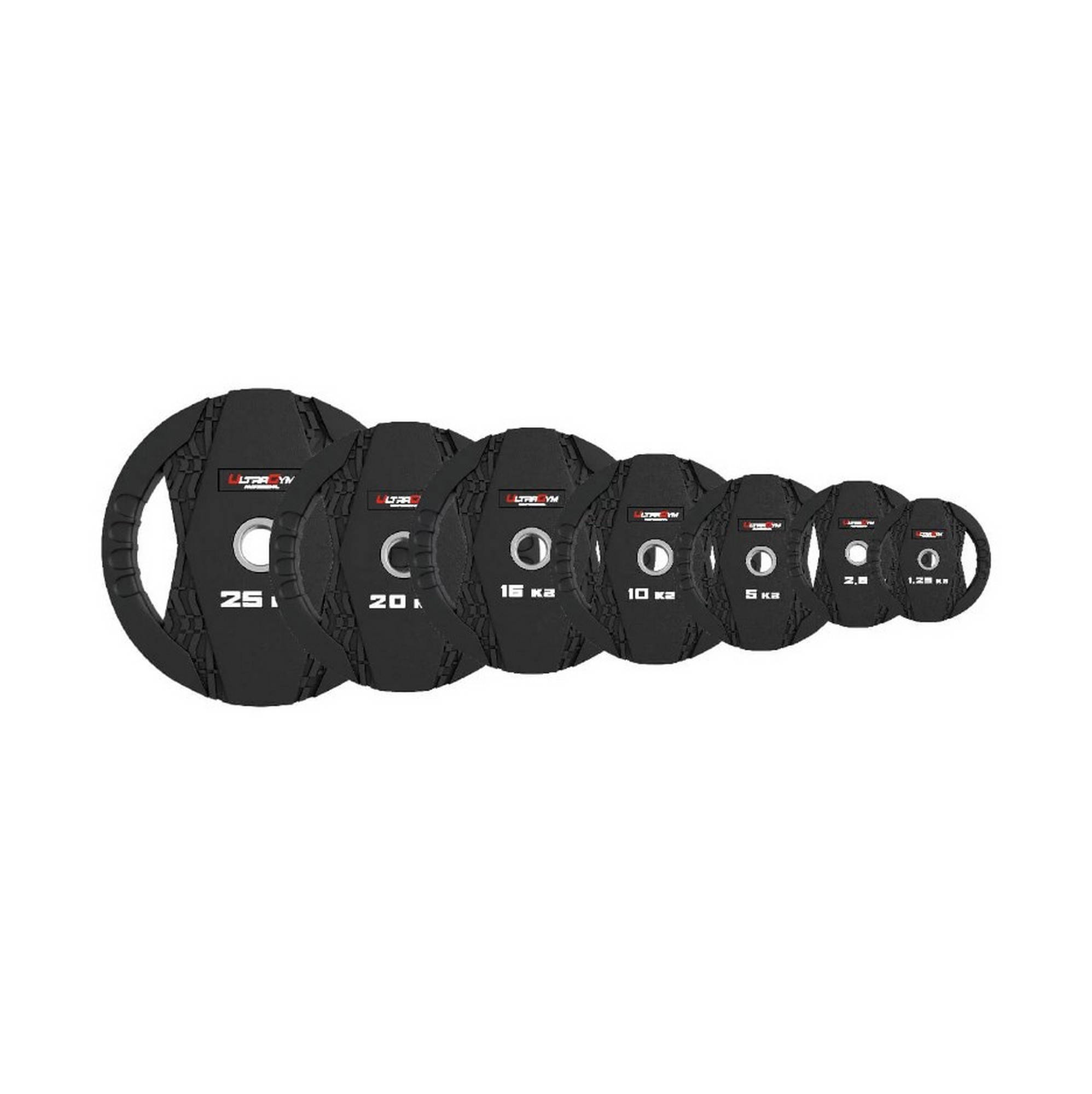 Диск олимпийский обрезиненный, с двумя хватами 20кг UltraGym UG2005С