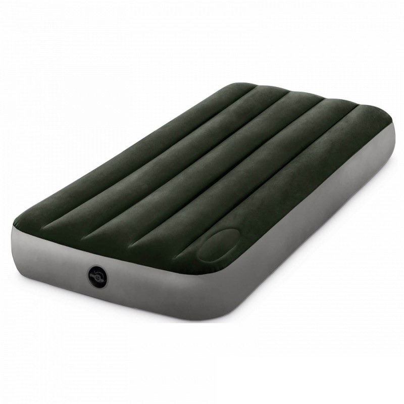 Надувной матрас Intex Downy Airbed Fiber-Tech 76х191х25 см, со встроенным ножным насосом 64760