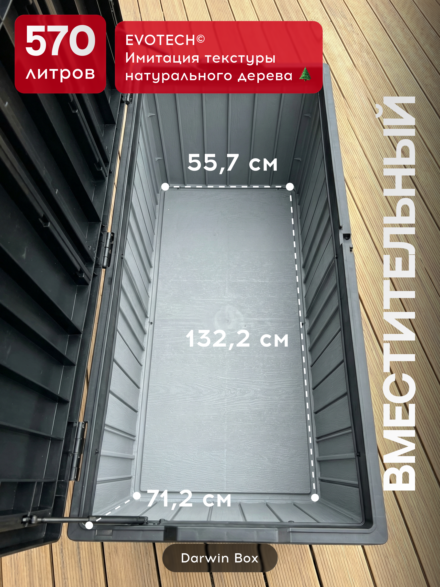 Сундук Дарвин 570 л графит (Darwin Box 570L)