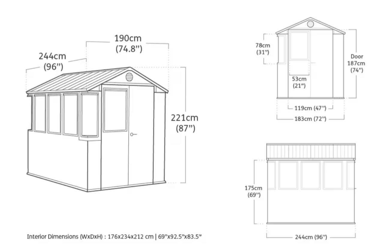 Сарай садовый "Поттинг" Potting shed Evotech Green 6x8
