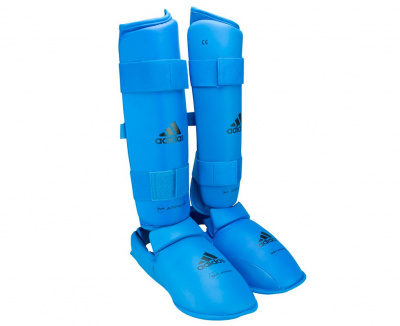 Защита голени и стопы Adidas WKF Shin & Removable Foot синяя 661.35