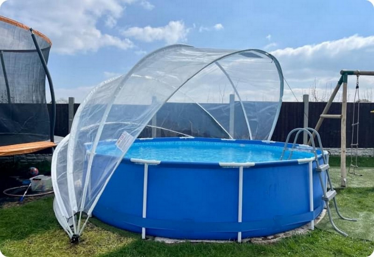 Круглый купольный тент павильон d450см Pool Tent для бассейнов и СПА PT450-B синий