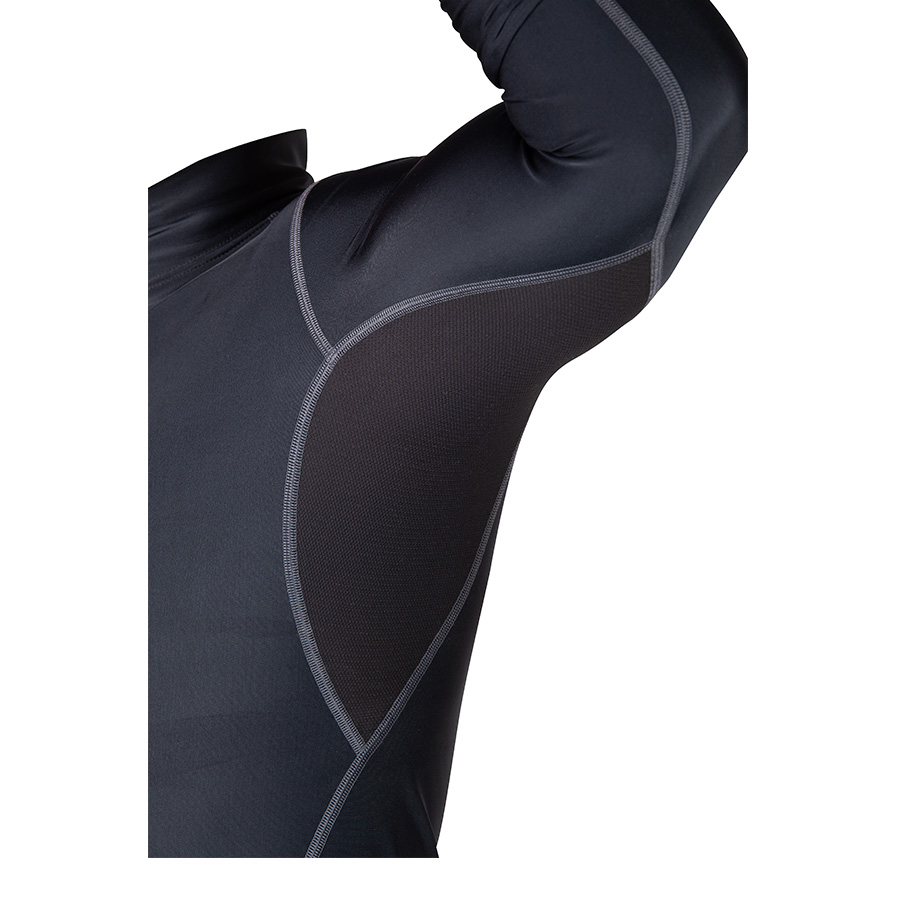 Футболка компрессионная с защитой шеи Mad Guy Kevlar Compression JR черный\черный